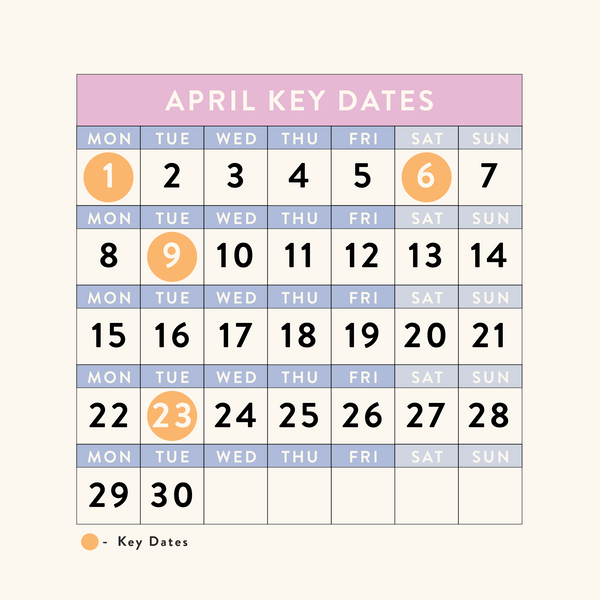 April 2024 - Dates for your Calendars