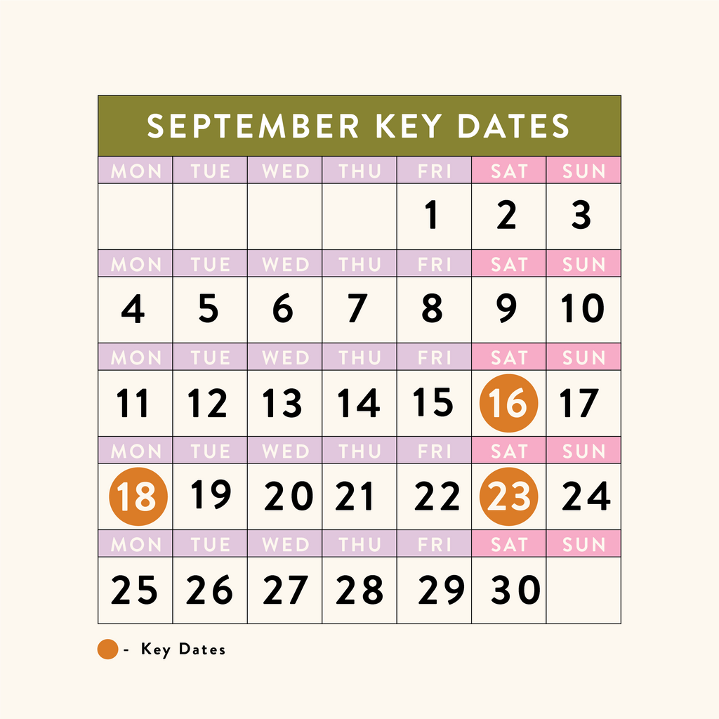 September 2023 - Dates for your calendar