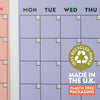 brightly colour wall planner, 12 A3 pages hung together or separate, printed on 100% recycled paper in the UK