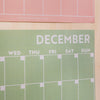 a peachy hues wall planner, 12 A3 pages hung together or separate, printed on 100% recycled paper in the UK