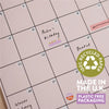 Shine Bright wall planner, 12 A3 pages hung together or separate, printed on 100% recycled paper in the UK