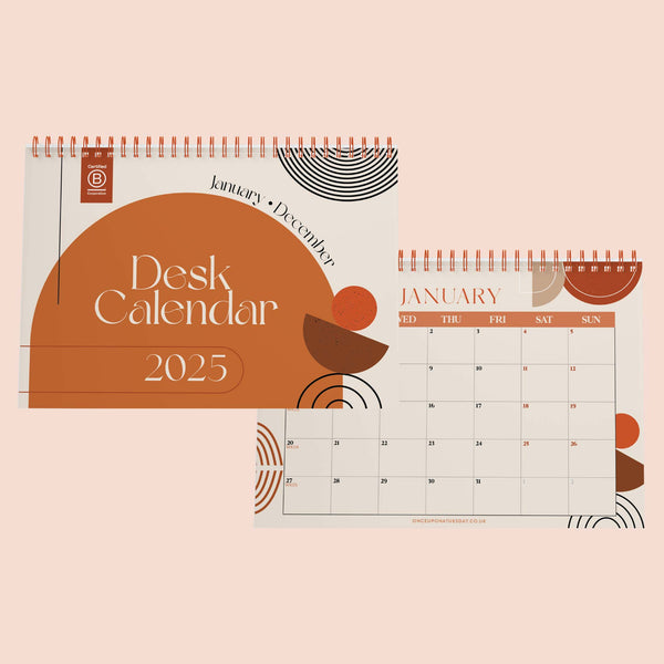 2025 freestanding desk calendar. A5. Flip Calendar. Abstract boho