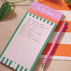 slim, compact to do list. recycled paper. priority list. colourful to do list. magnetic to do list.