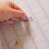 70x49cm colourful 2024 wall planner. 100% recycled paper and made in the UK.