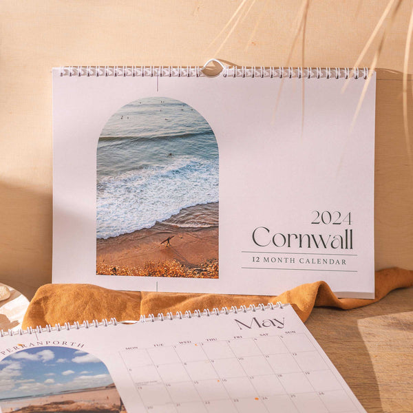 2024 photography calendar. cornwall calendar. recycled paper.