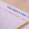 A4 weekly planner pad. weekly schedule. recycled paper. made in the UK. school days. back to school