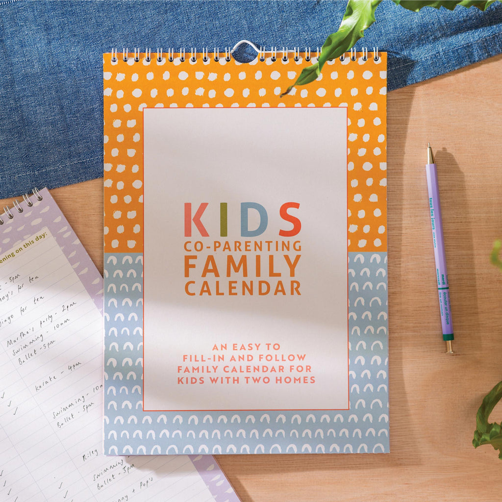 undated calendar. co parenting calendar. calendar for kids. A4 hanging planner. recycled paper. made in the UK.