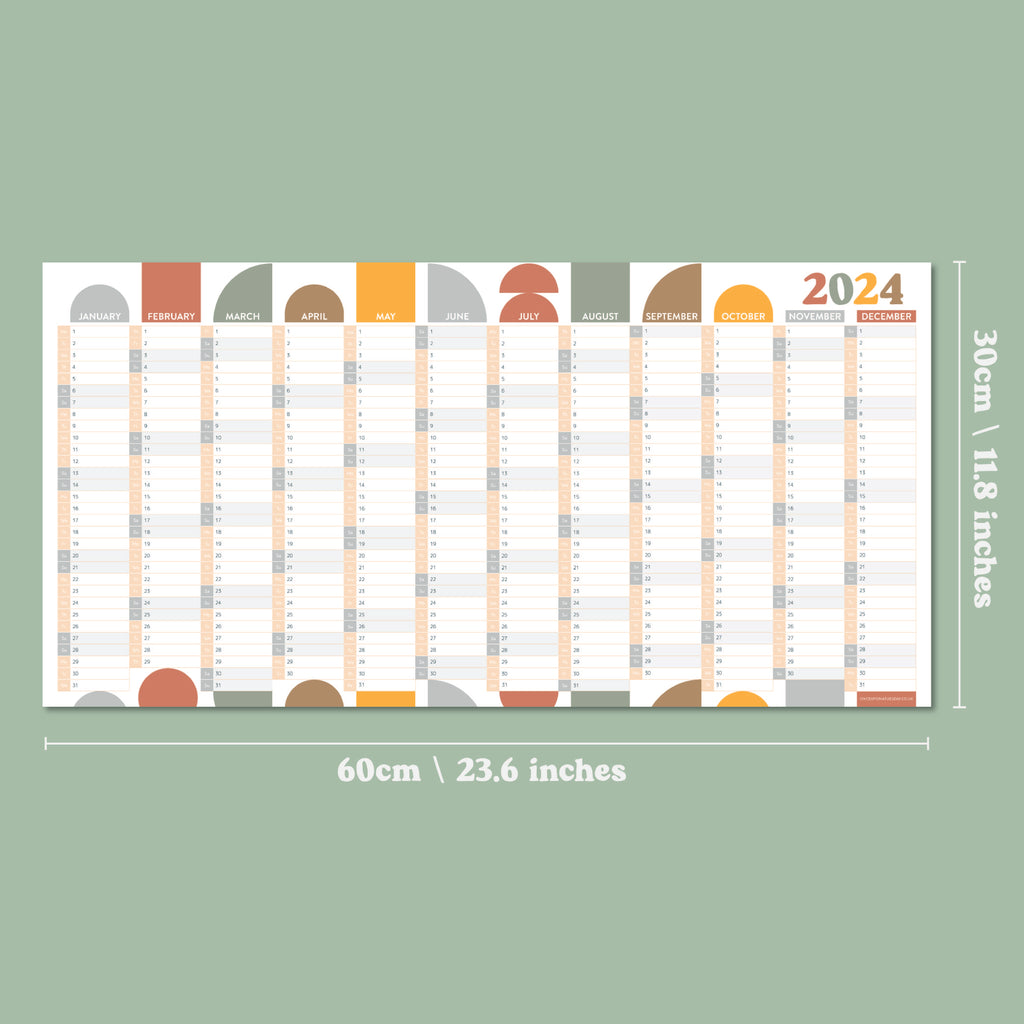 2024 wall planner compact 30x60 cm