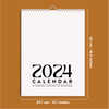 2024 A3 Calendar - simple and neutral design throughout. 100% Recycled Paper, Made in the UK. Includes week numbers.