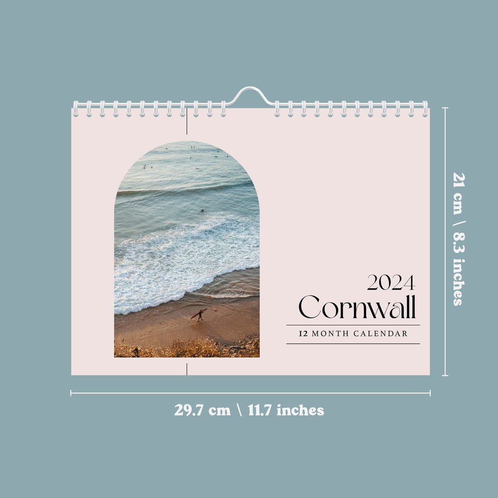 2024 Calendar and Keyboard Planner Set. Cornwall Photography. Cornwall Calendar. Earthy Tones. 100% Recycled Paper. Printed in the UK.
