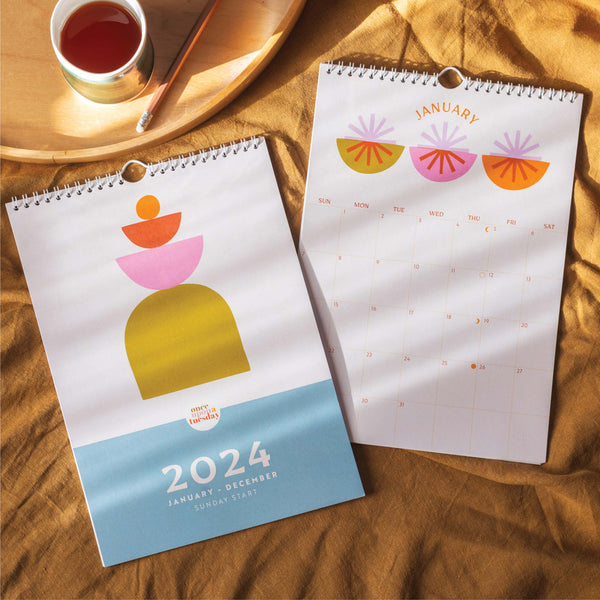 2024 sunday start calendar. a4. US letter. 100% recycled paper.