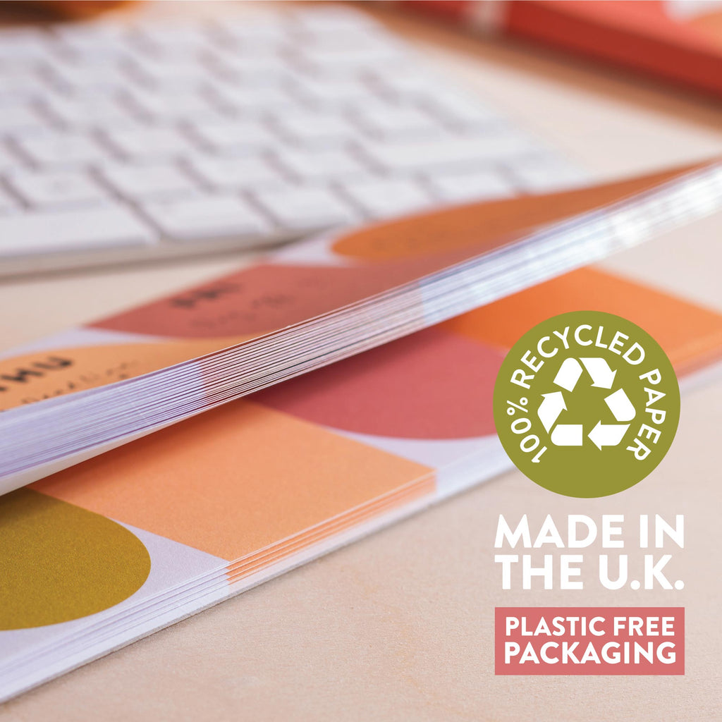Nature Arches Weekly Keyboard Planner Pad. 30x7.5cm. 100% Recycled Paper. Made in the UK.
