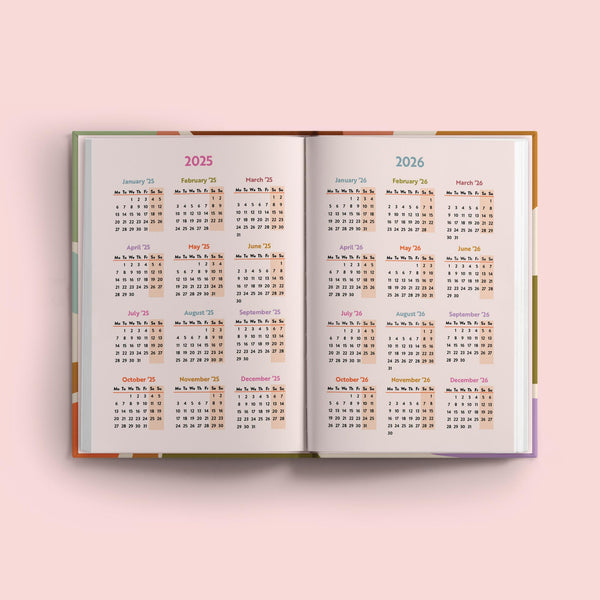2025 week to view planner. annual diary. 100% recycled paper. made in the UK.