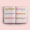 2024 - 2025 academic diary. Multicoloured Rainbow Waves. Week to view. A5, hardcover journel. 100% recycled paper. Made in the UK.