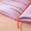 2024 - 2025 academic diary. Multicoloured Rainbow Waves. Week to view. A5, hardcover journel. 100% recycled paper. Made in the UK.