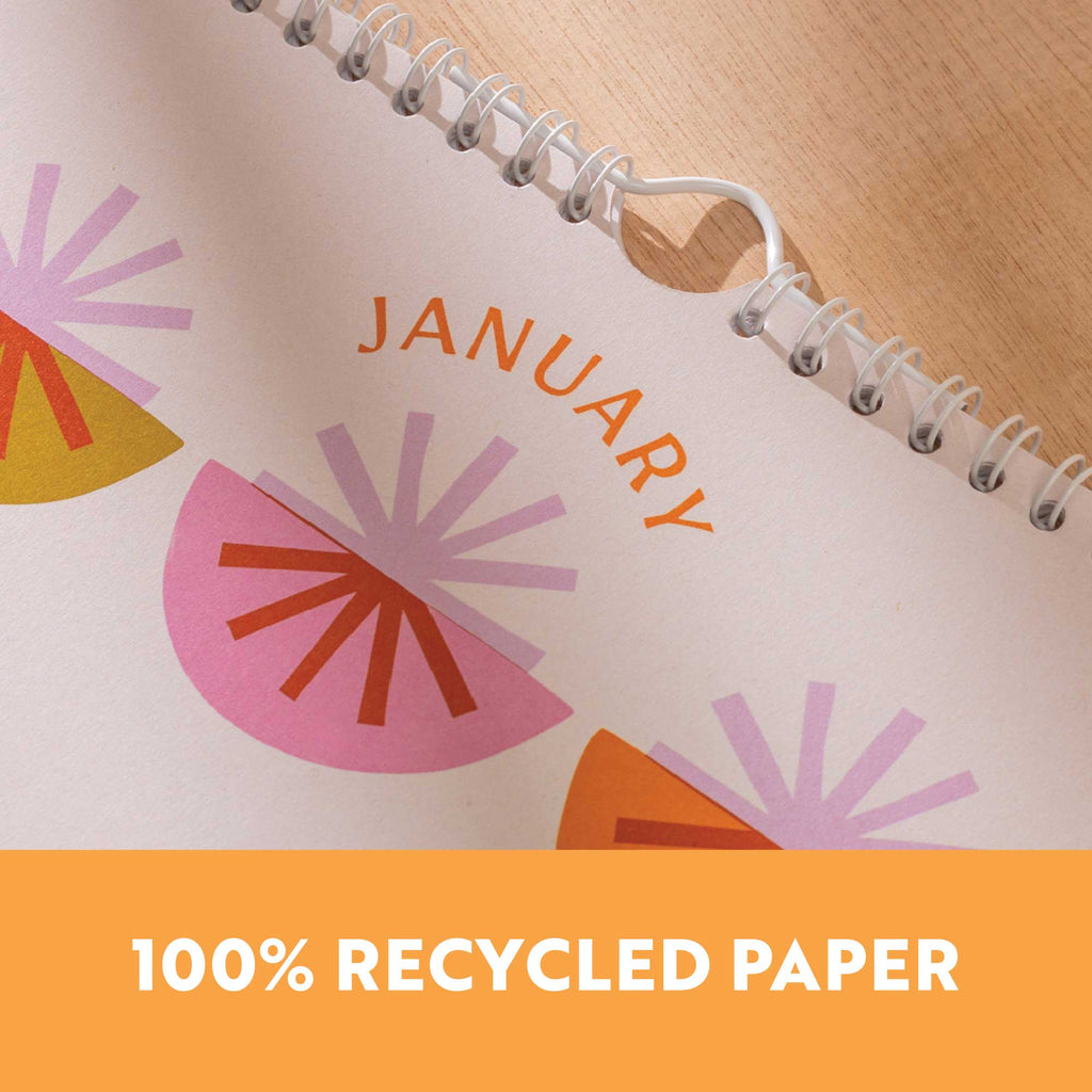 2024 sunday start calendar. a4. US letter. 100% recycled paper.