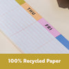Colourful Grid Weekly Keyboard Planner Pad. 30x7.5cm. 100% Recycled Paper. Made in the UK.
