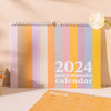 2024 A4 Calendar - pastel colour palette on each monthly page. 100% Recycled Paper, Made in the UK.