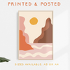Mountains and Sunset Ocean Print - A4 or A5 - sizes available