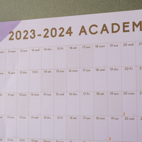 2023-2024 Academic Wall Planner in our abstract organic design. September 2023 to August 2024. 100% Recycled Paper. Made in the UK.