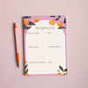 Shopping list pad, grocery list pad with sections. Recycled paper