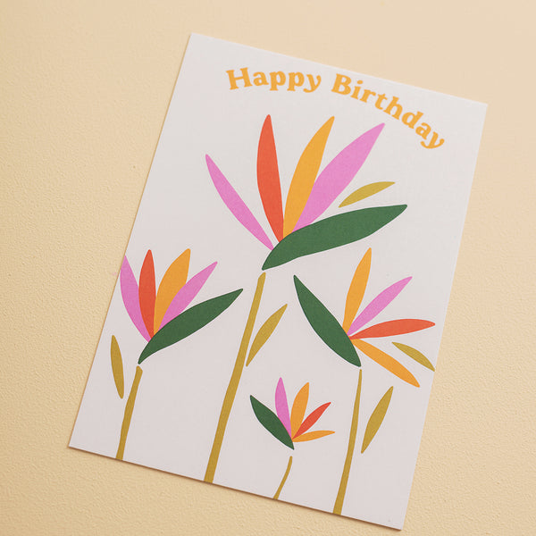 Modern floral birthday card