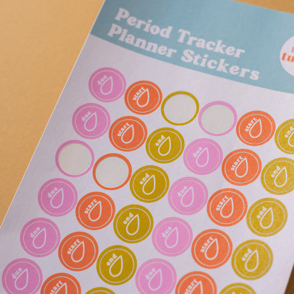 A5 period tracker planner stickers