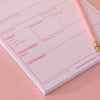 A5 Pink Grid Social Media Daily Planner Pad. Plan out individual pieces of content in detail with the help of this handy planner pad. 100% Recycled Paper and Made in the UK.