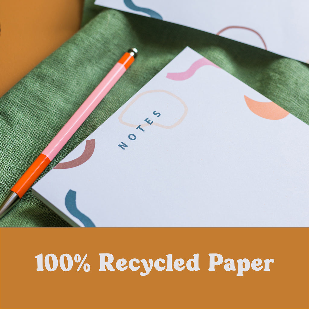 100% recycled paper notepad, FSC certified