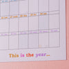 2024 landscape wall planner in the 'this is the year' design. 49cm x 70cm. 100% recycled paper. 12 months - January to december.