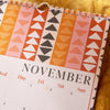 2024, A4 hanging wall calendar in our patchwork inspired design. 100% recycled paper. Made in the UK.